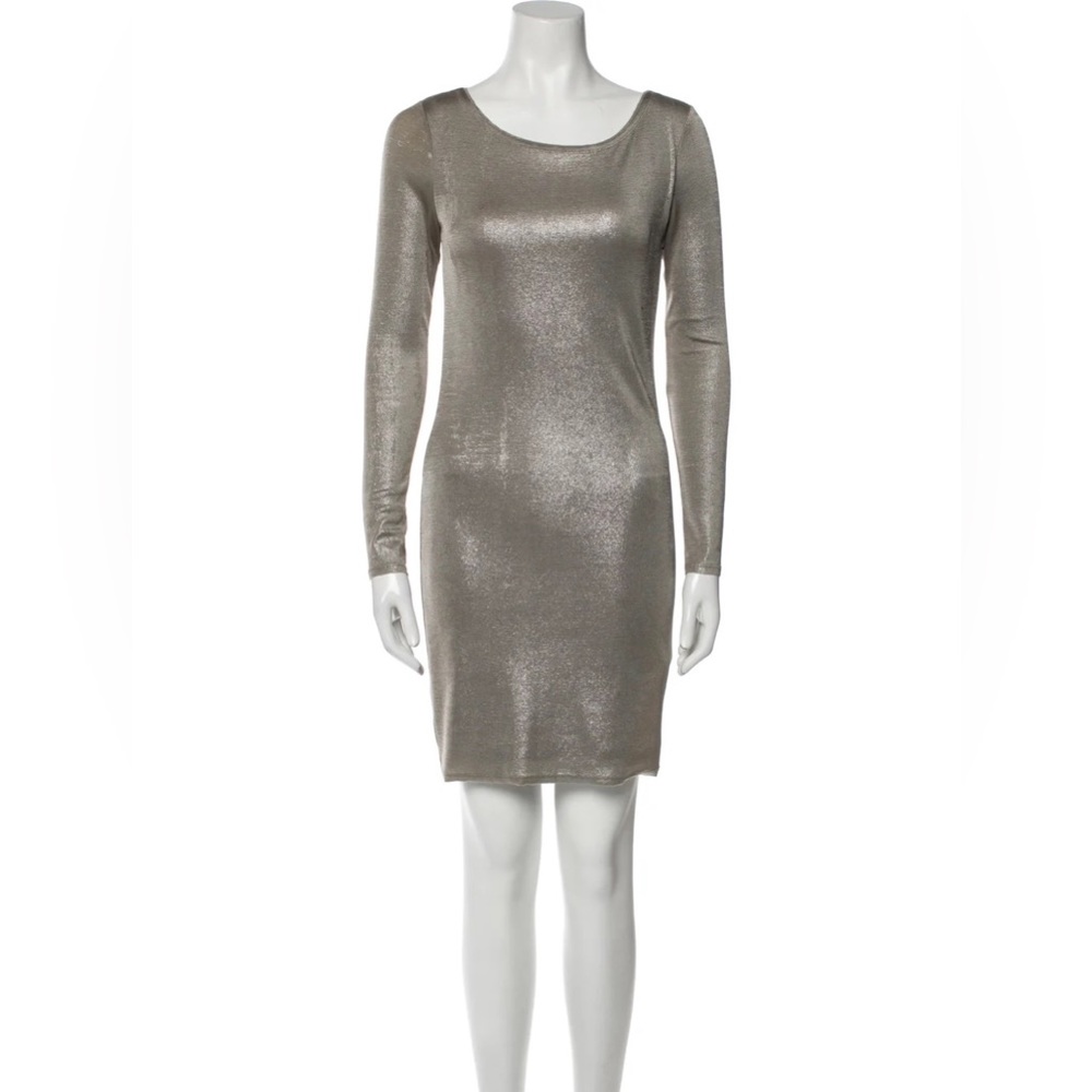 Alice + Olivia Long Sleeve Scoop Neck Mini Dress S